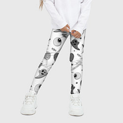 Леггинсы для девочки Halloween grey and white, цвет: 3D-принт — фото 2