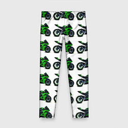 Леггинсы для девочки Motorbike green, цвет: 3D-принт