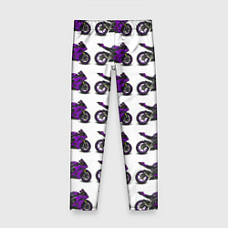 Леггинсы для девочки Motorcycle purple, цвет: 3D-принт