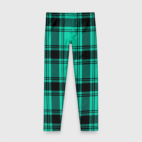 Детские легинсы Checkered turquoise / 3D-принт – фото 1