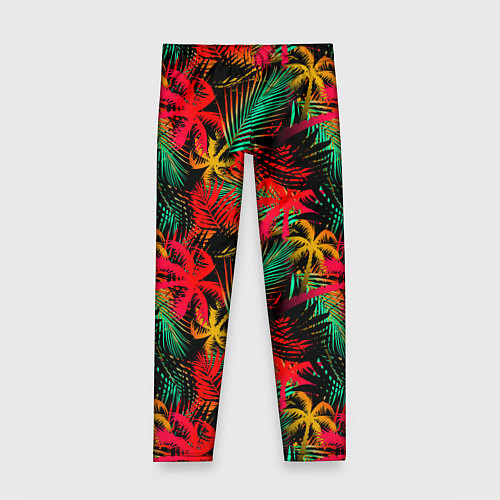 Детские легинсы Palm yellow red / 3D-принт – фото 1