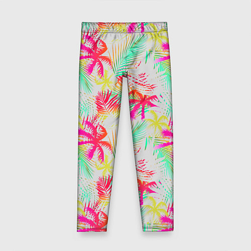 Детские легинсы Palm yellow pink / 3D-принт – фото 1