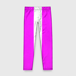 Леггинсы для девочки Color white pink line, цвет: 3D-принт