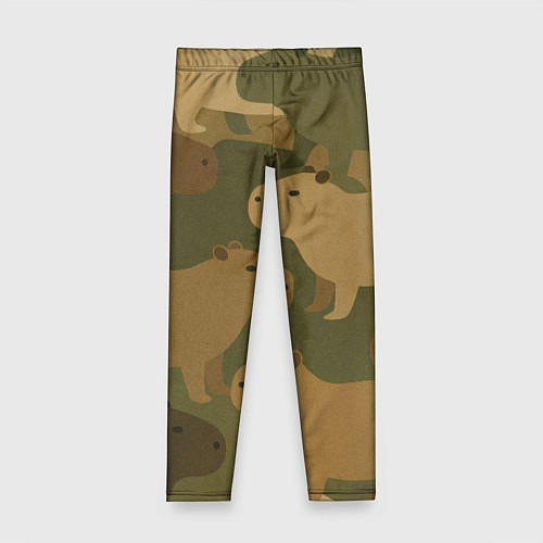 Детские легинсы Капибара - камуфляж / 3D-принт – фото 1