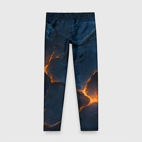 Детские легинсы Разлом плит с огнем / 3D-принт – фото 1