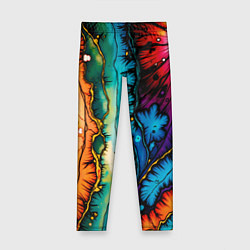 Леггинсы для девочки Разноцветный узор, цвет: 3D-принт