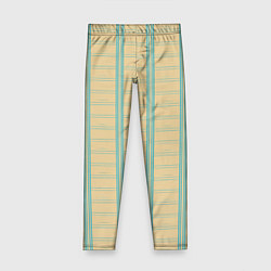 Детские легинсы Color beige cage light blue stripes