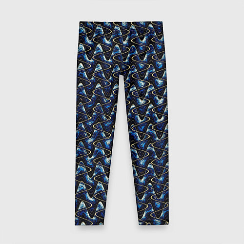 Детские легинсы Тёмно-синий волнистые полосы / 3D-принт – фото 1