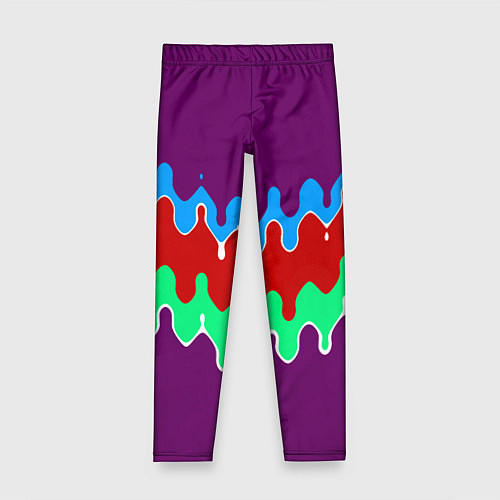 Детские легинсы Фиолетовый с искажёнными абстрактными полосами / 3D-принт – фото 1