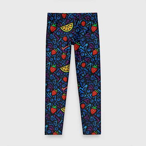 Детские легинсы Лимон и клубника паттерн / 3D-принт – фото 1