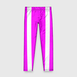 Леггинсы для девочки Color white pink stripes, цвет: 3D-принт
