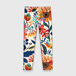 Леггинсы для девочки Простые цветы, цвет: 3D-принт