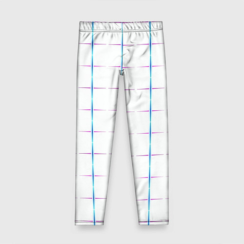 Детские легинсы Color white blue stripes / 3D-принт – фото 1