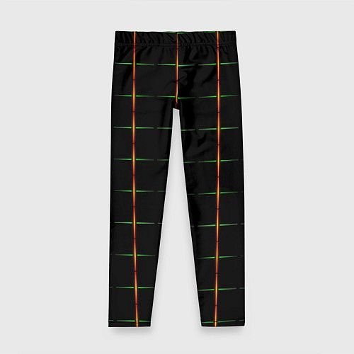 Детские легинсы Color black orange green crosses / 3D-принт – фото 1