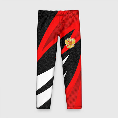 Детские легинсы Россия - красный спорт / 3D-принт – фото 1