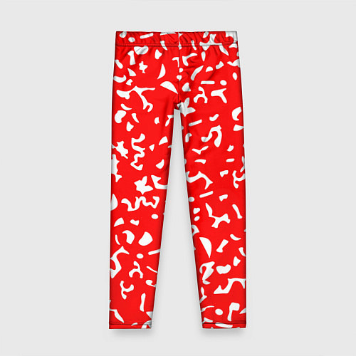 Детские легинсы Красный яркий камуфляж / 3D-принт – фото 1