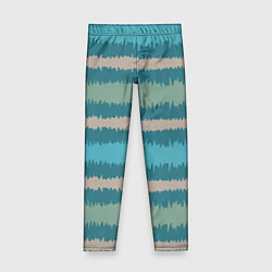 Леггинсы для девочки Полосы зигзагообразные голубые, цвет: 3D-принт