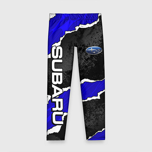 Детские легинсы Subaru - синий разрыв / 3D-принт – фото 1