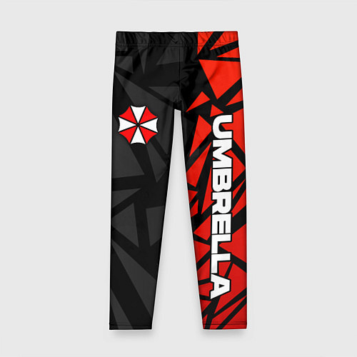 Детские легинсы Umbrella corp - красные фрагменты / 3D-принт – фото 1