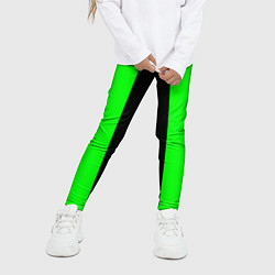 Леггинсы для девочки Color black green, цвет: 3D-принт — фото 2