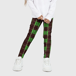 Леггинсы для девочки Neon color black and green stripes, цвет: 3D-принт — фото 2
