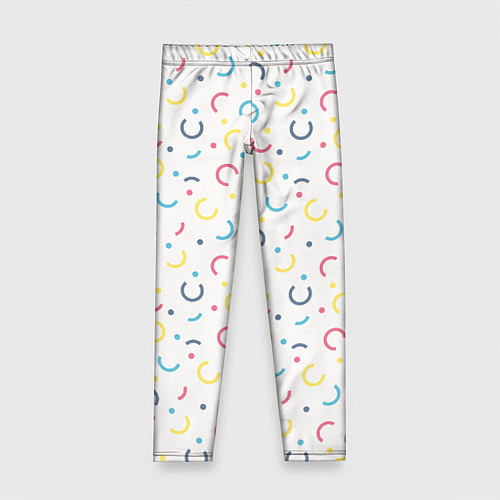 Детские легинсы Цветные точки и дуги на белом / 3D-принт – фото 1