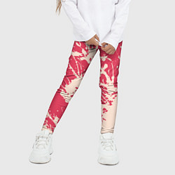 Леггинсы для девочки Бежевый взрыв на розовом, цвет: 3D-принт — фото 2