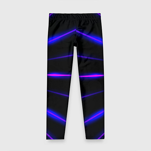 Детские легинсы Color black neon stripes / 3D-принт – фото 1