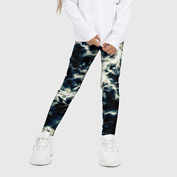 Леггинсы для девочки Чёрно-синий разряд абстракция, цвет: 3D-принт — фото 2