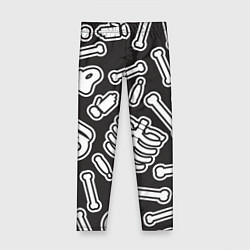 Леггинсы для девочки Черепки и костяшки, цвет: 3D-принт