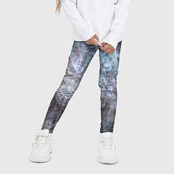 Леггинсы для девочки Абстракция - gray-blue hurricane, цвет: 3D-принт — фото 2