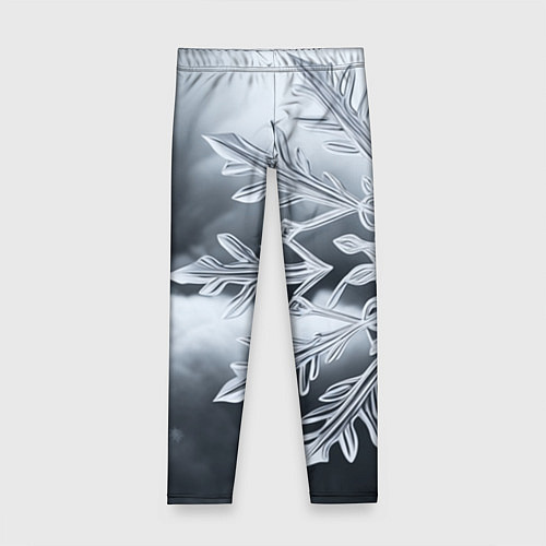Детские легинсы Снежинка на черно белое / 3D-принт – фото 1