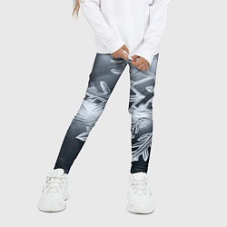 Леггинсы для девочки Снежинка на черно белое, цвет: 3D-принт — фото 2