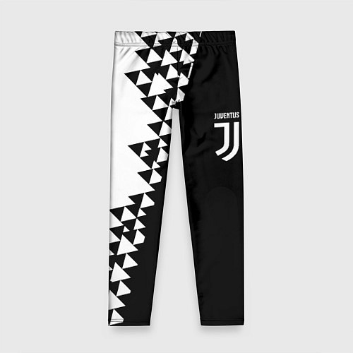 Детские легинсы Juventus черно белая геометрия текстура / 3D-принт – фото 1