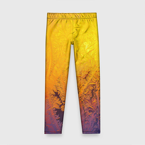 Детские легинсы Узоры золотистого инея / 3D-принт – фото 1