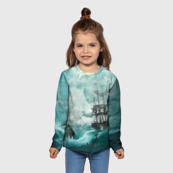 Лонгслив детский Море, цвет: 3D-принт — фото 2