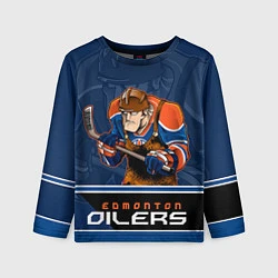 Лонгслив детский Edmonton Oilers, цвет: 3D-принт