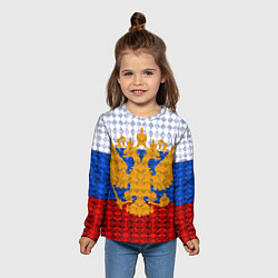 Лонгслив детский Россия: полигоны, цвет: 3D-принт — фото 2
