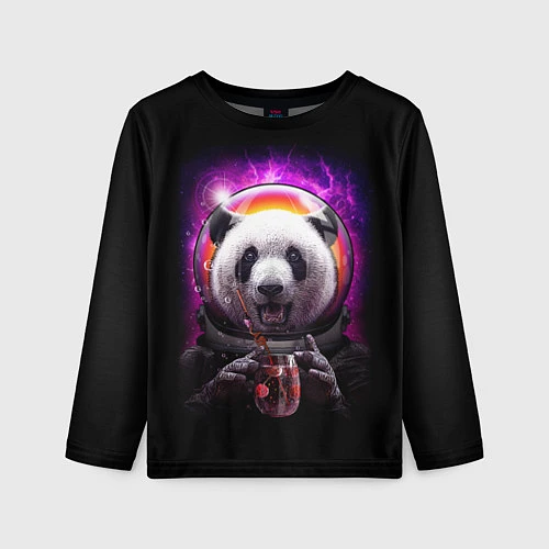 Детский лонгслив Panda Cosmonaut / 3D-принт – фото 1