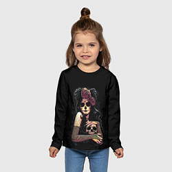 Лонгслив детский Девушка, цвет: 3D-принт — фото 2
