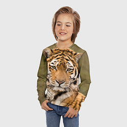 Лонгслив детский Милый тигр, цвет: 3D-принт — фото 2