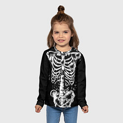 Лонгслив детский Floral Skeleton, цвет: 3D-принт — фото 2