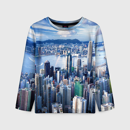 Детский лонгслив Гонконг - Китай / 3D-принт – фото 1