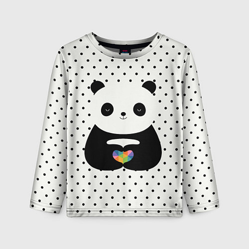 Детский лонгслив Любовь панды / 3D-принт – фото 1