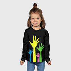 Лонгслив детский Руки вверх!, цвет: 3D-принт — фото 2