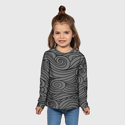 Лонгслив детский Gray pattern, цвет: 3D-принт — фото 2