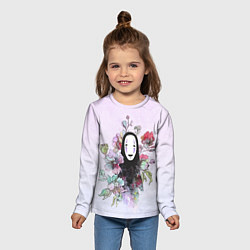 Лонгслив детский Безликий в цветах, цвет: 3D-принт — фото 2