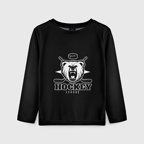 Детский лонгслив Bear hockey / 3D-принт – фото 1