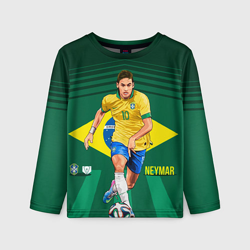 Детский лонгслив Neymar Brazilian / 3D-принт – фото 1