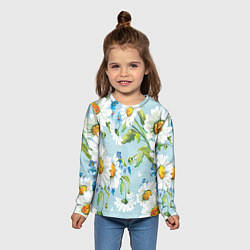 Лонгслив детский Ромашки, цвет: 3D-принт — фото 2